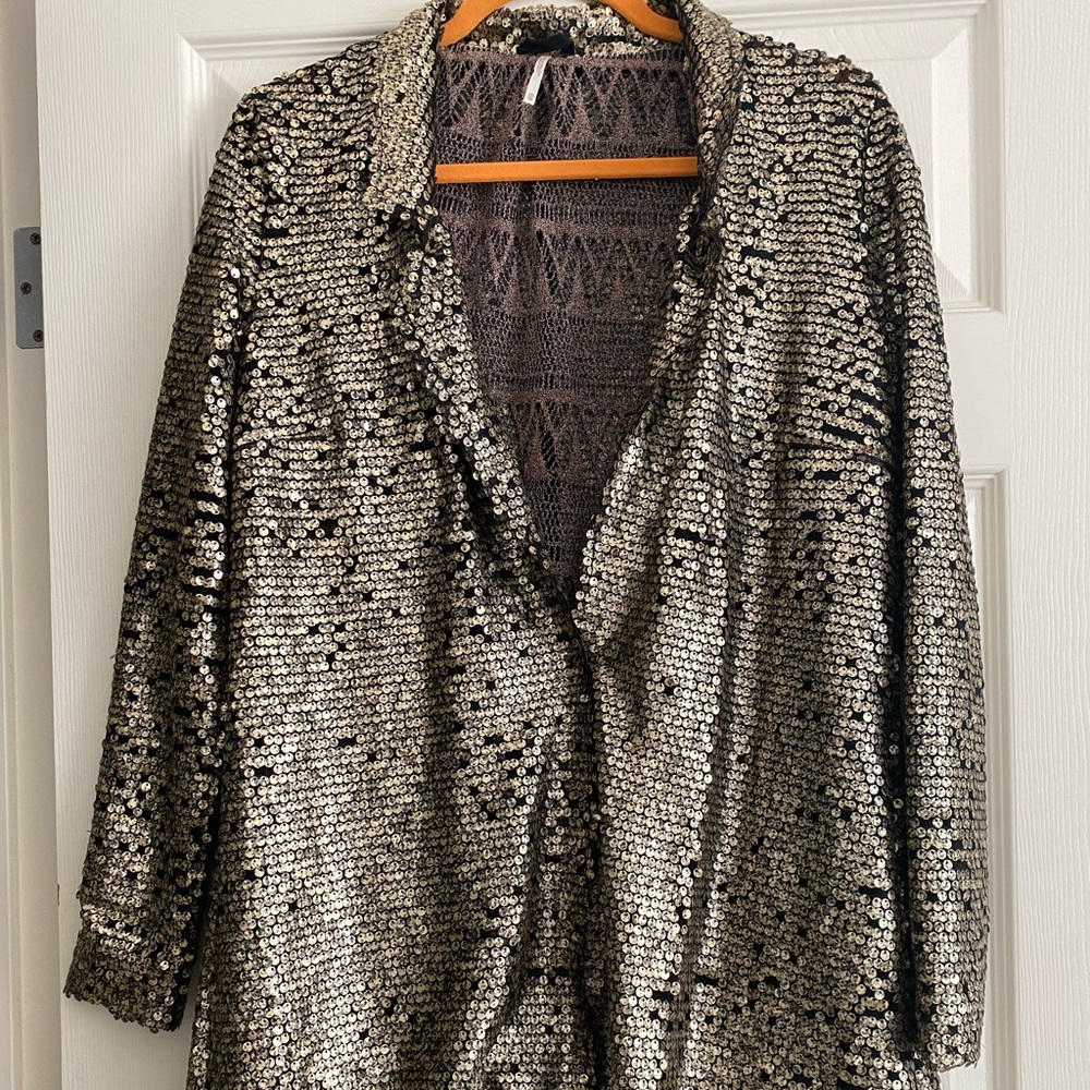 Free people tarnished stardust sequin blazer